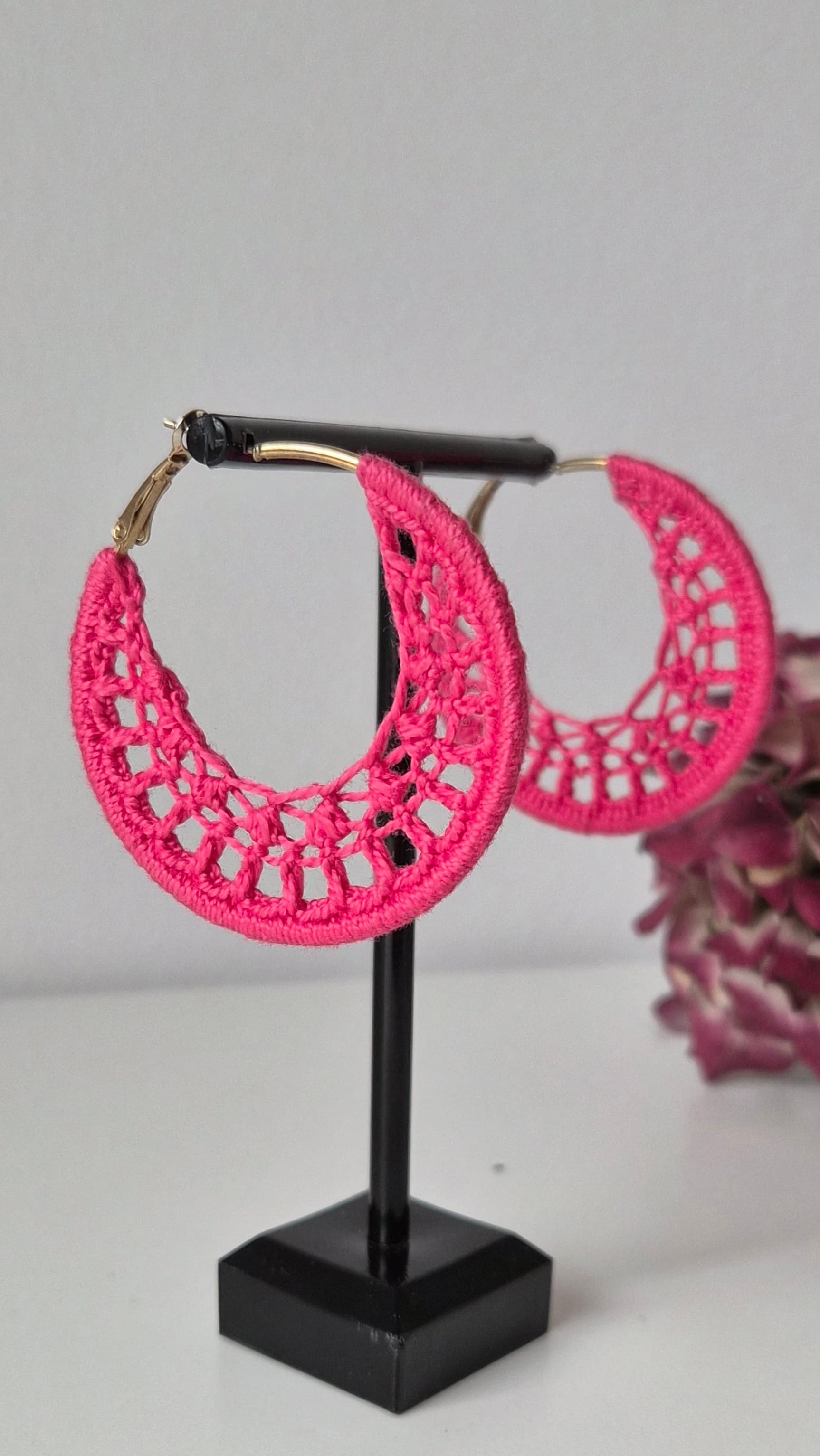 Flo rose fushia - crochet fait main YZÏAME