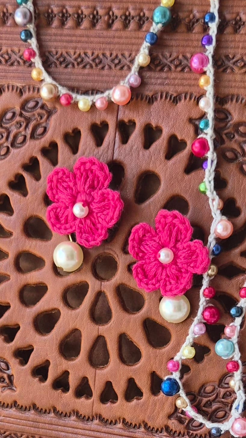 Florettes fushia - crochet fait main YZÏAME