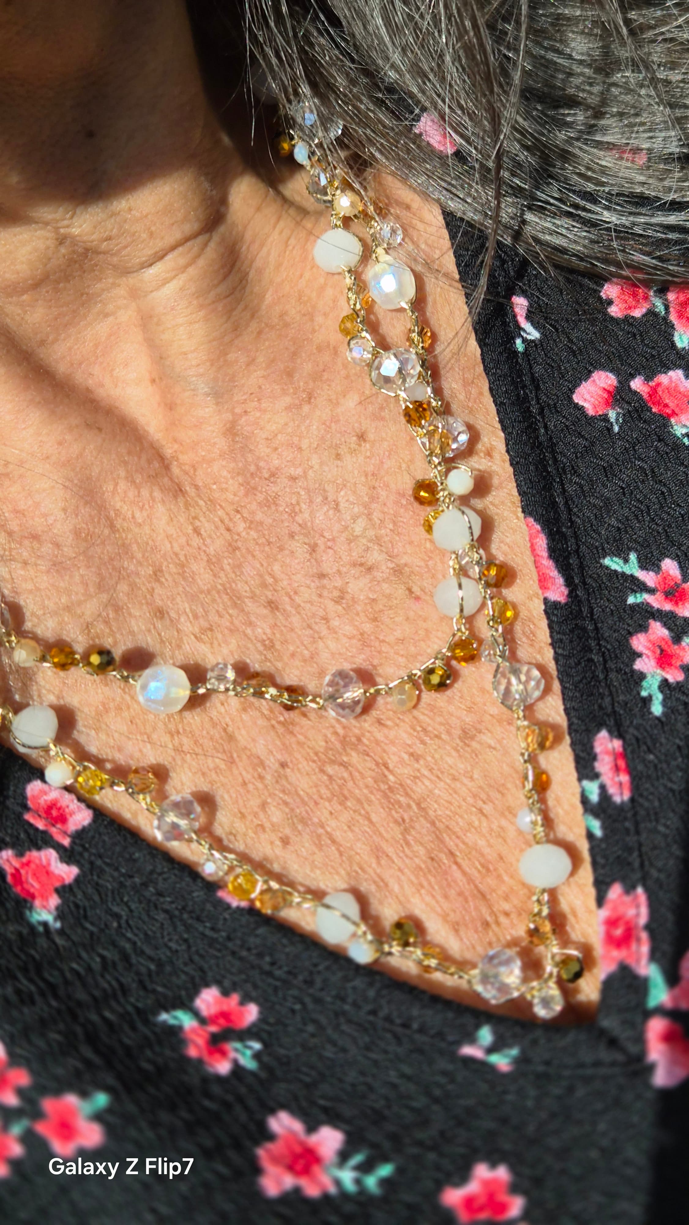 Sautoir blanc Solana - crochet fait main YZÏAME